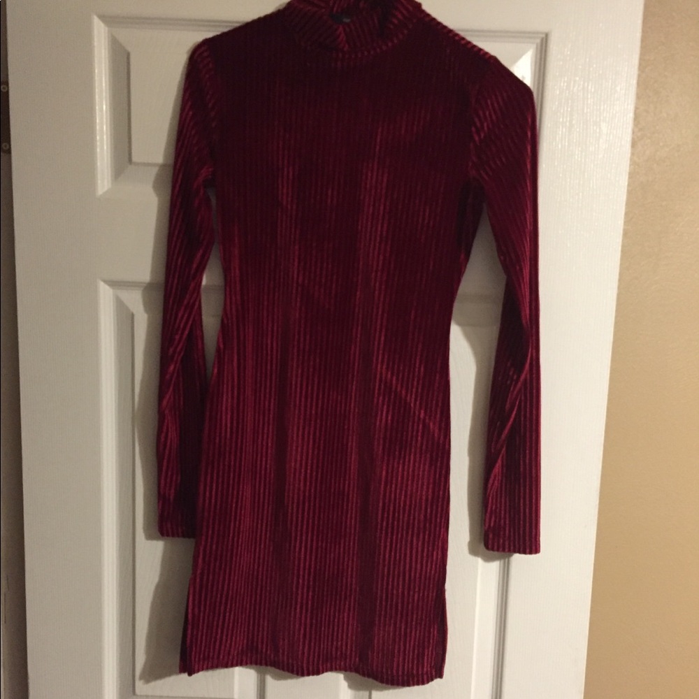 Suede burgundy dress (Homemade)